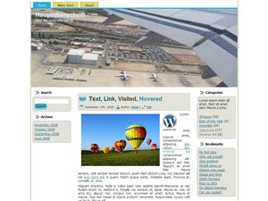 Flugzeuge in Wordpress Homepage Template zum Thema Flugzeuge